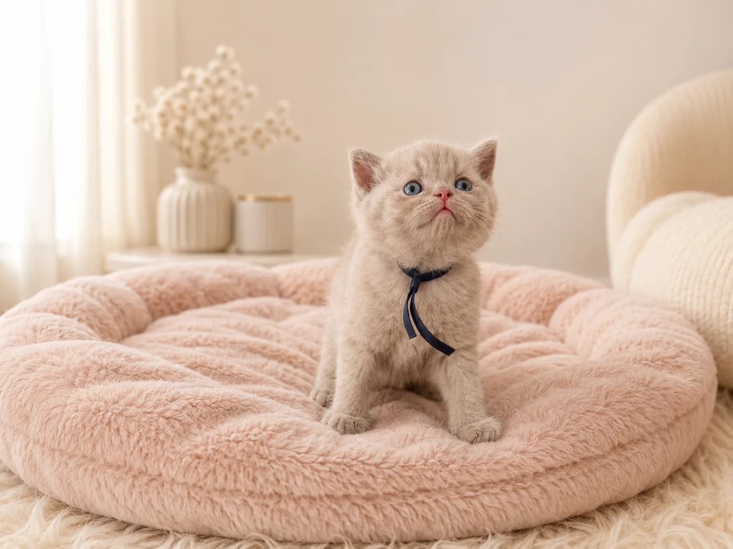 Leo, Fawn British Shorthair kitten portrait